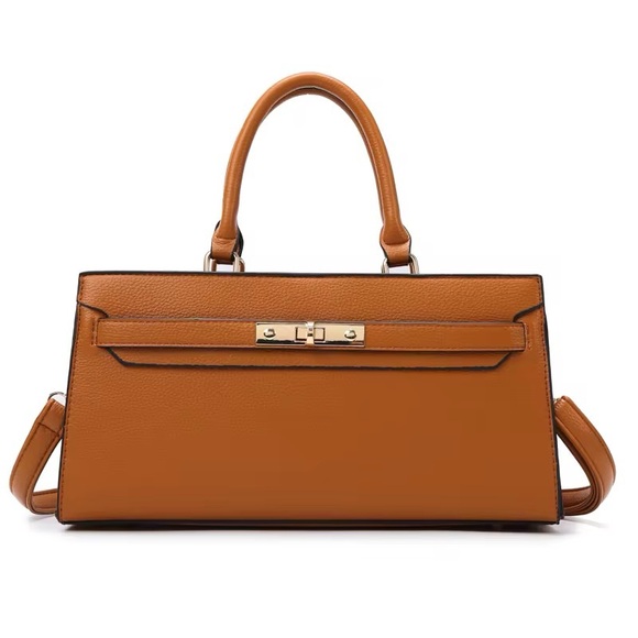 Brown Top Handle Satchel - Picture 1 of 6